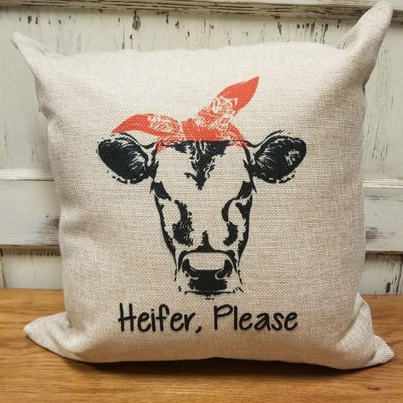 Emi Sue's Clothing Co. Other - Heifer Please 18x18 Throw Pillow
